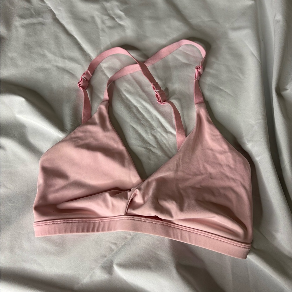 Pink Twist Front Sports Bra
